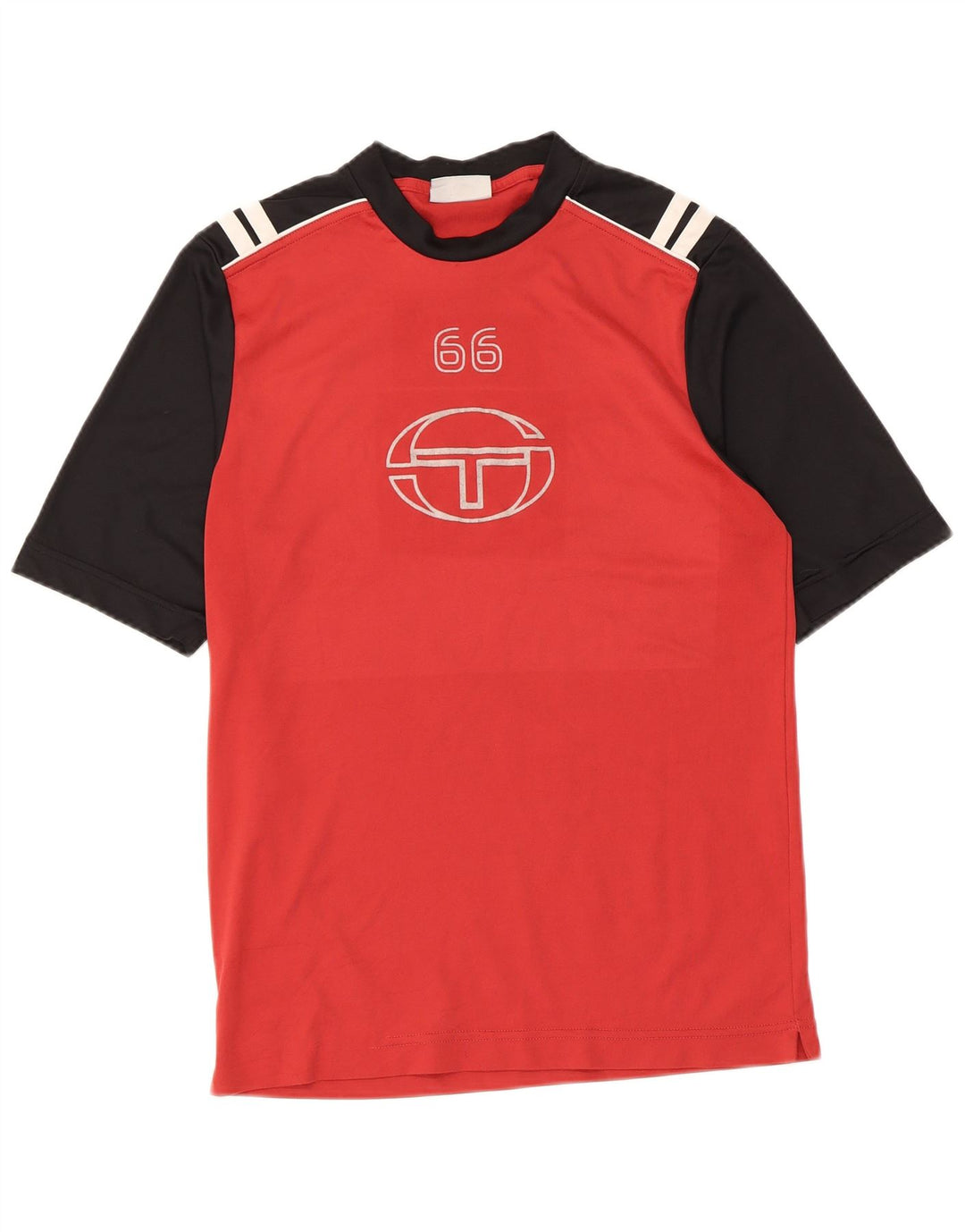 Camiseta gráfica masculina Sergio Tacchini Top pequeno bloco colorido vermelho