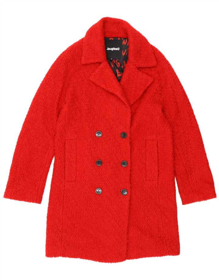Casaco Desigual Feminino Oversized Double Breasted Reino Unido 6 XS Vermelho Poliéster