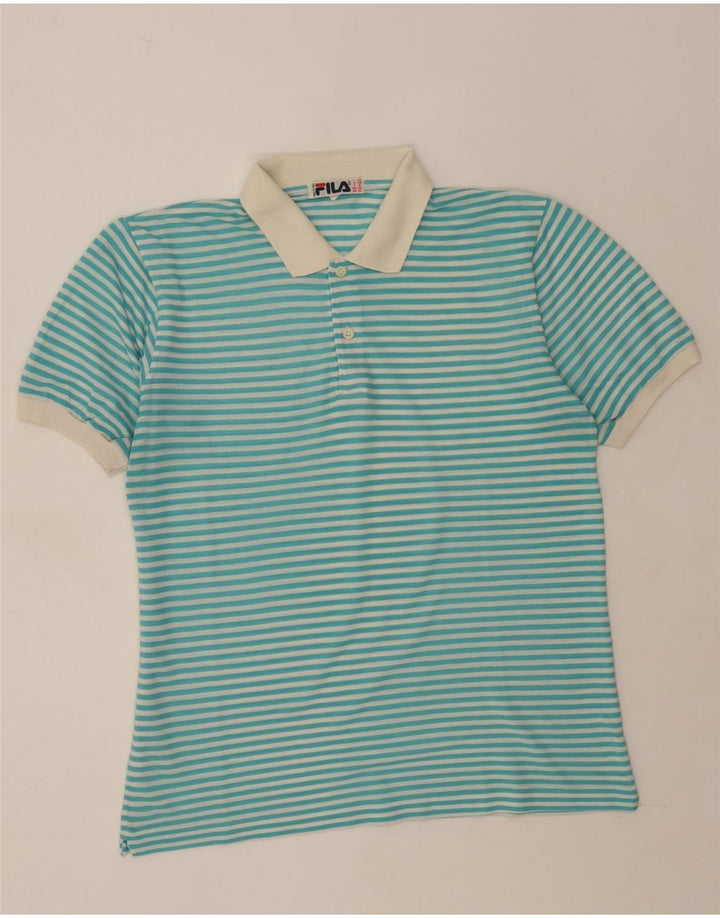 Camisa polo masculina Fila IT 48 risca de giz turquesa média