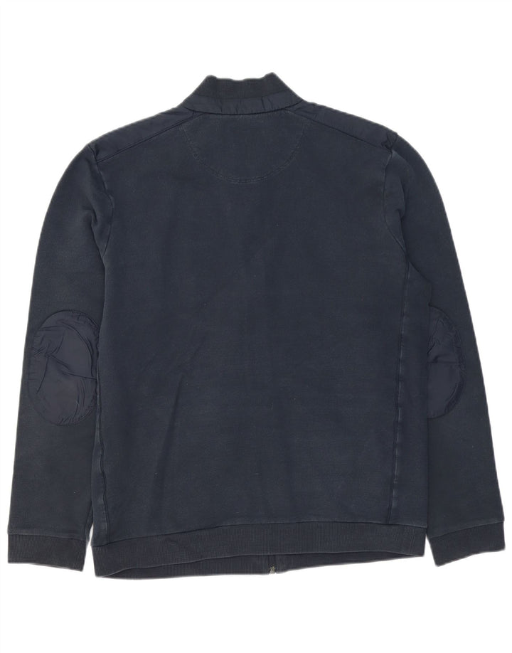 Hugo Boss Mens Regular Fit Treino Top Jaqueta Grande Algodão Azul Marinho