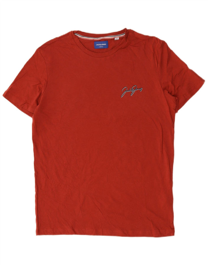 Camiseta masculina Jack & Jones Top médio algodão vermelho