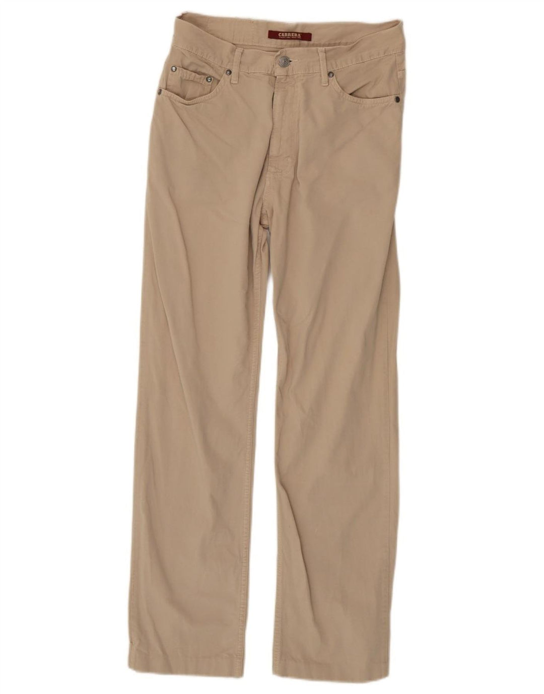 Calça masculina reta casual CARRERA W31 L30 algodão bege