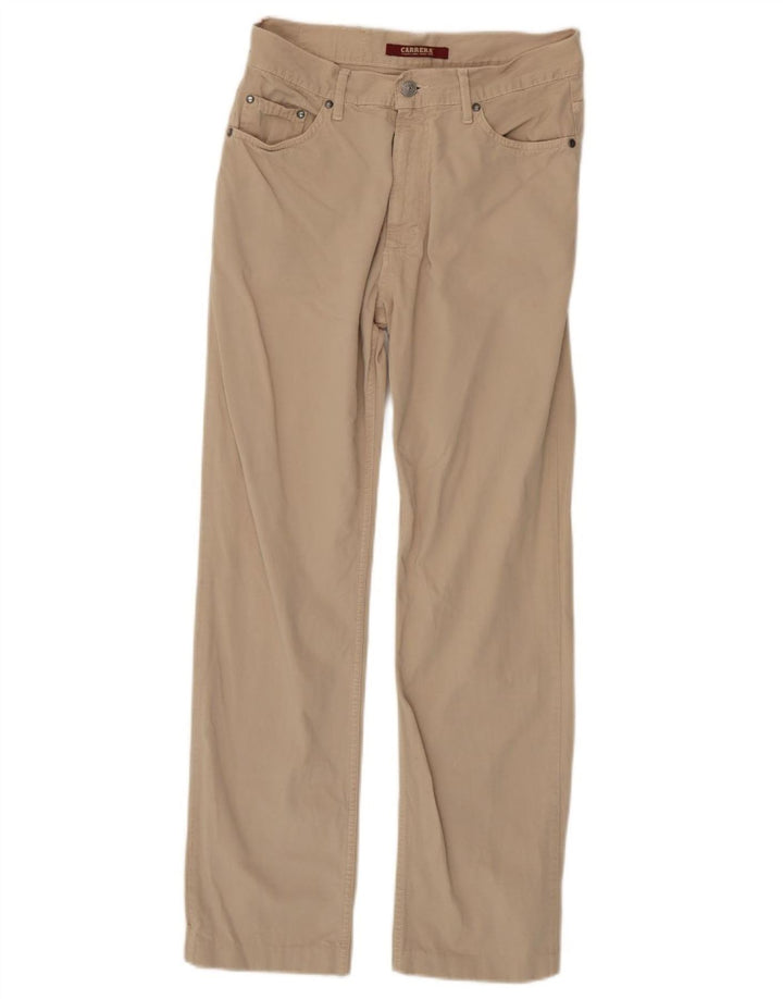 Calça masculina reta casual CARRERA W31 L30 algodão bege