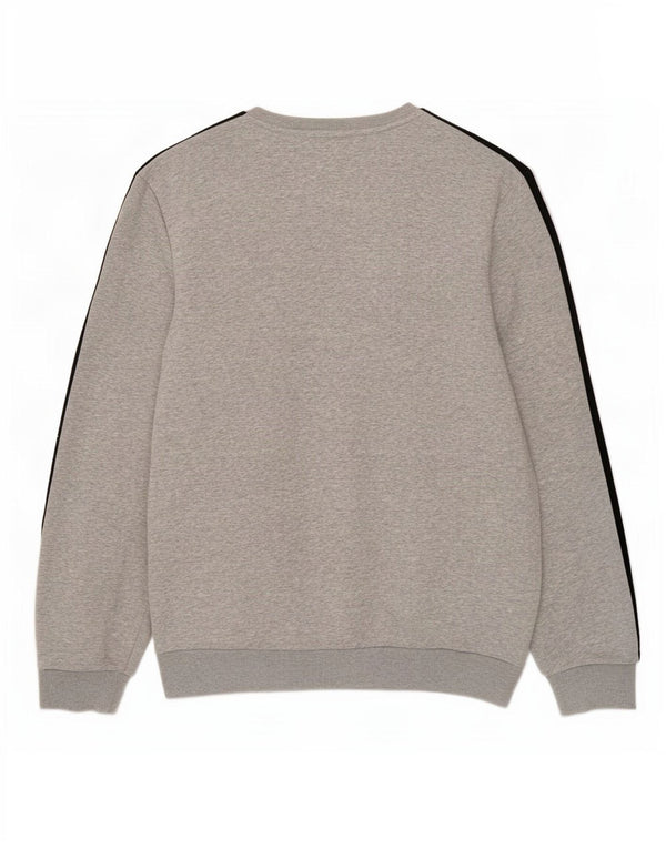 Adidas Mens Moletom Jumper Grande Algodão Cinza