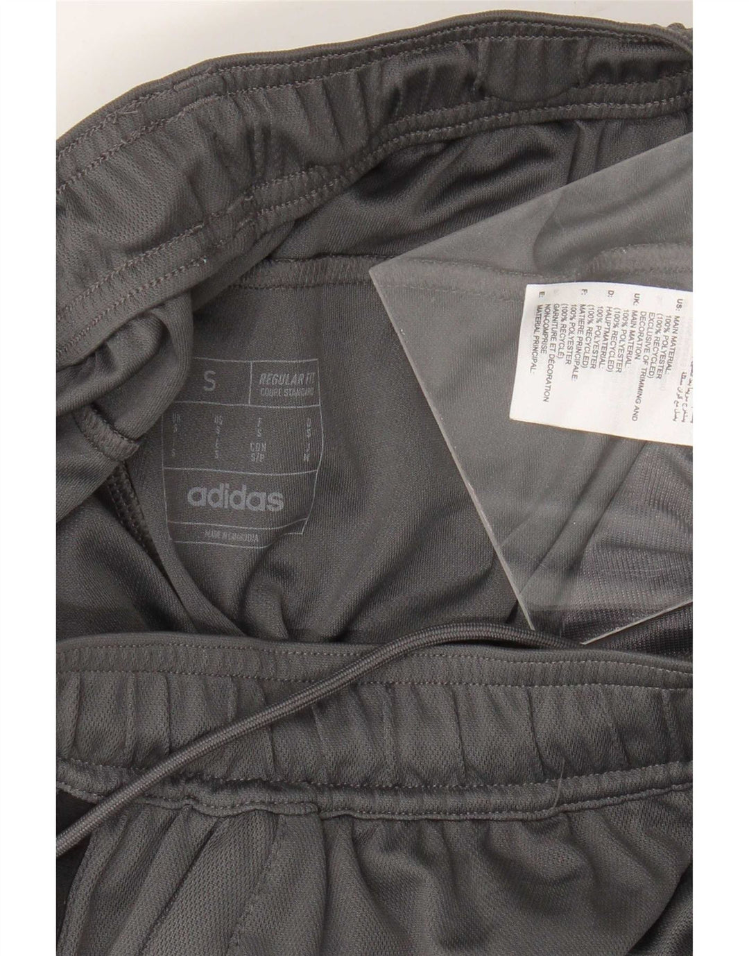 Shorts esportivos masculinos Adidas Regular Fit pequeno poliéster cinza