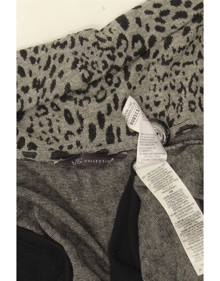 Suéter cardigã assimétrico feminino Marks & Spencer Reino Unido 20 2XL cinza