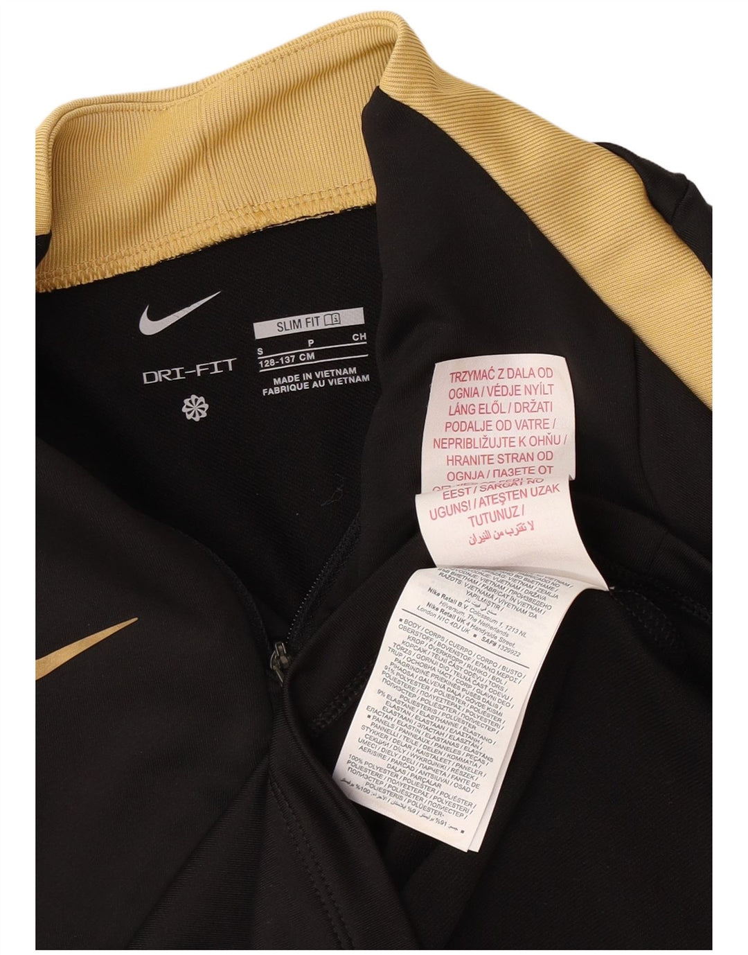 Nike Meninos Dri Fit Zip Neck Pullover Treino Top 8-9 Anos Pequeno Preto