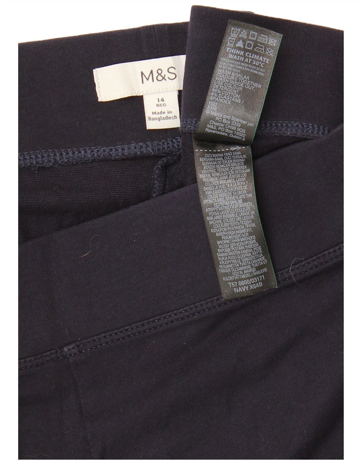 Leggings femininos MARKS & SPENCER UK 14 grandes algodão azul marinho