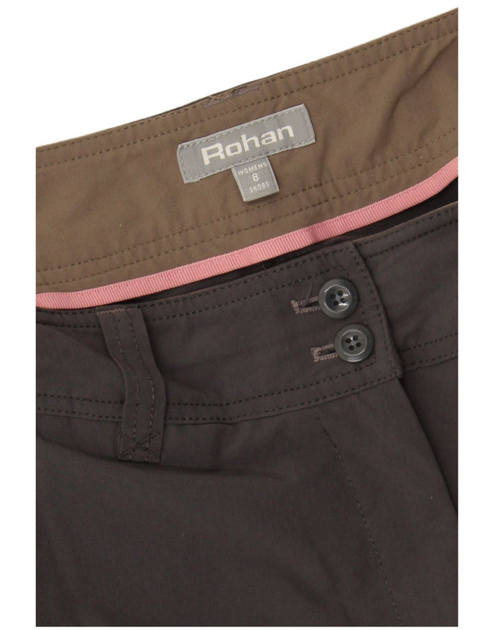 Calça chino feminina ROHAN reta EUA 8 médio W30 L27 cinza