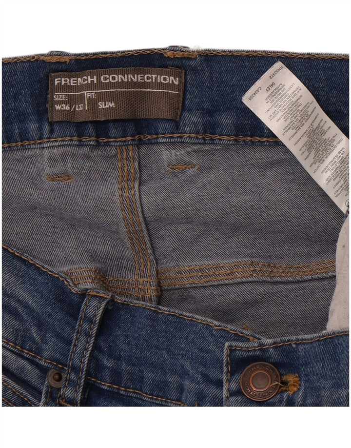 FRENCH CONNECTION Mens Jeans Slim W36 L32 Azul Algodão