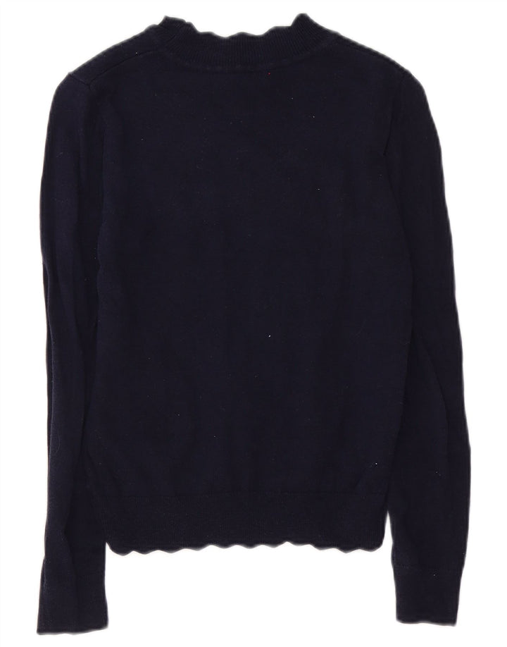 Suéter feminino Oasis com gola tartaruga, Reino Unido 10 pequeno azul marinho