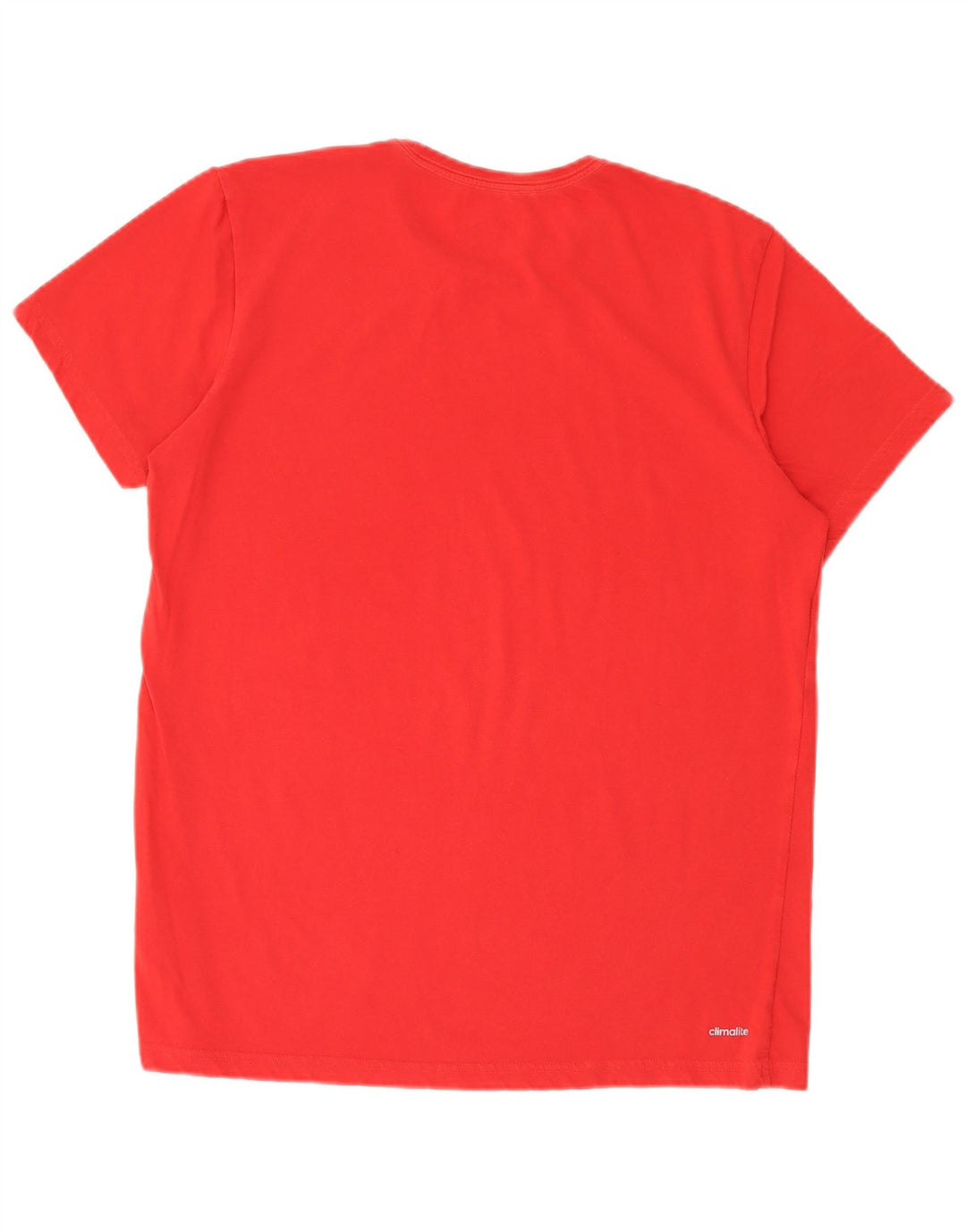 ADIDAS Mens Climalite Graphic T-Shirt Top Grande Algodão Vermelho