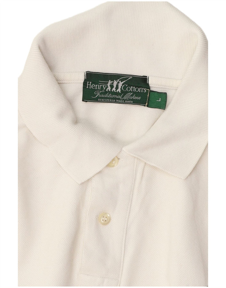Camisa polo masculina Henry Cottons grande algodão branco