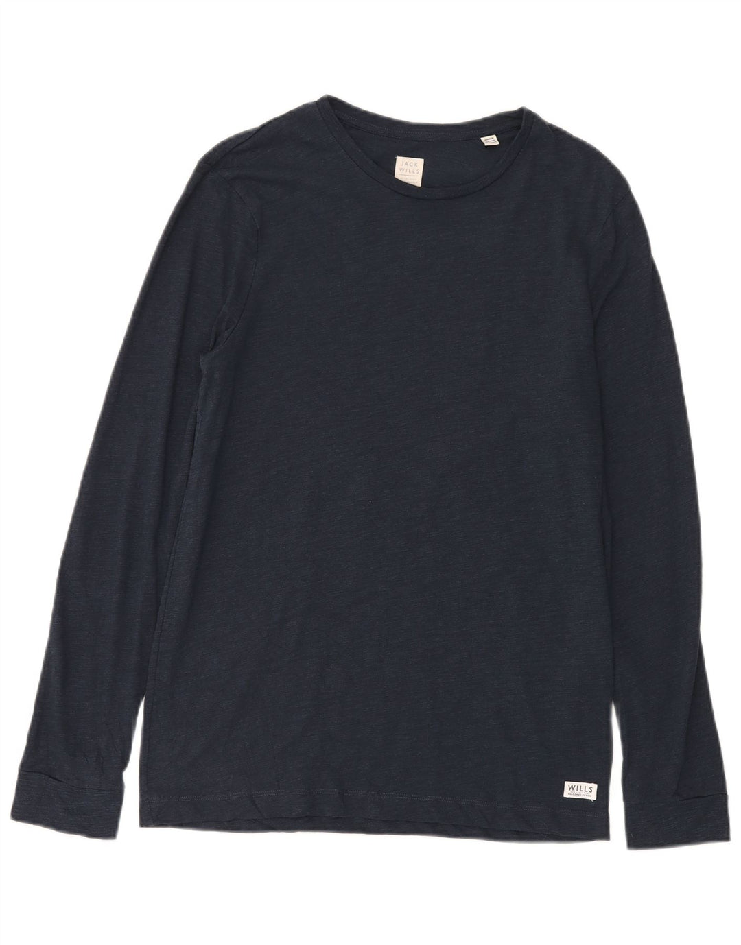 Jack Wills Top masculino de manga comprida pequeno algodão azul marinho
