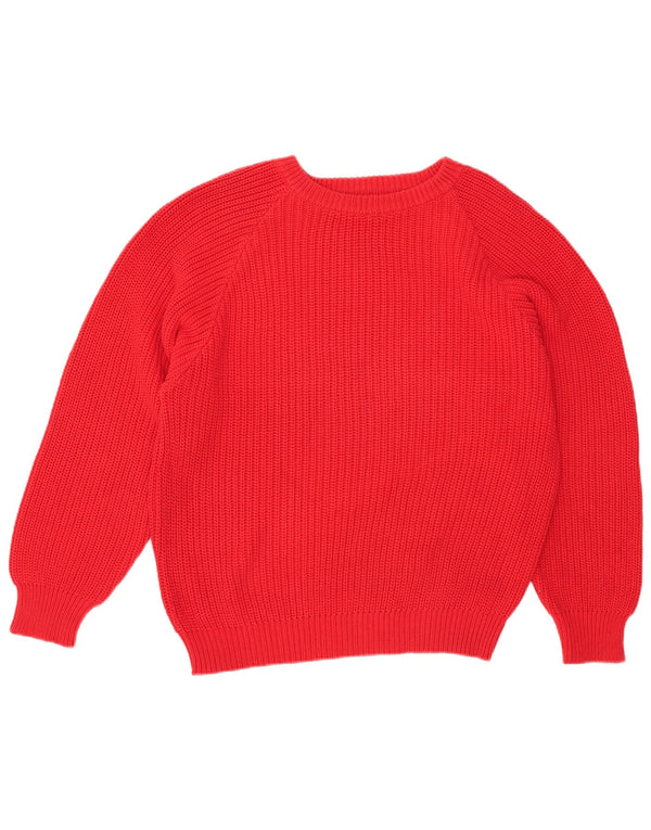 Benetton Suéter feminino oversized com gola canoa IT 48 XL algodão vermelho