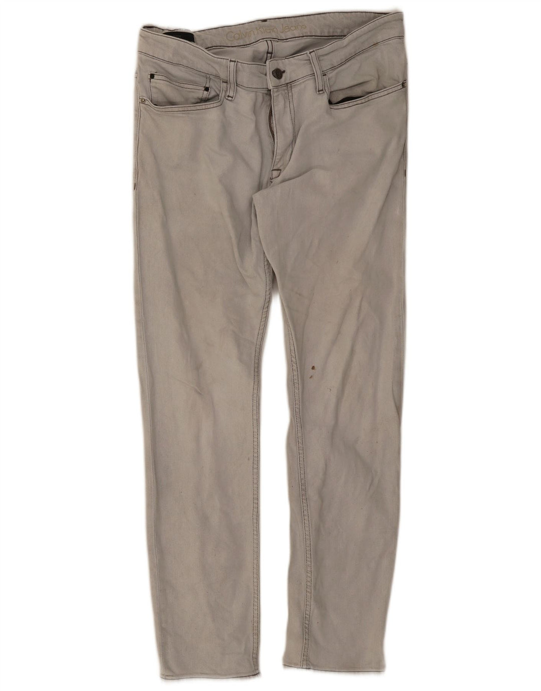 Calvin Klein Masculino Slim Jeans W36 L32 Cinza Algodão