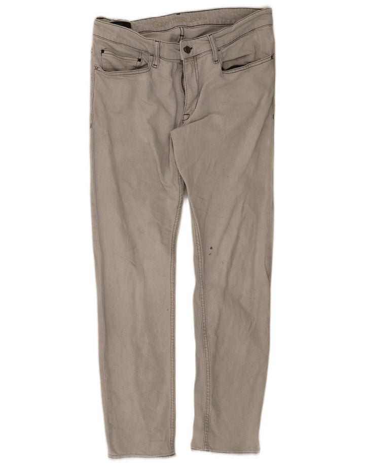 Calvin Klein Masculino Slim Jeans W36 L32 Cinza Algodão