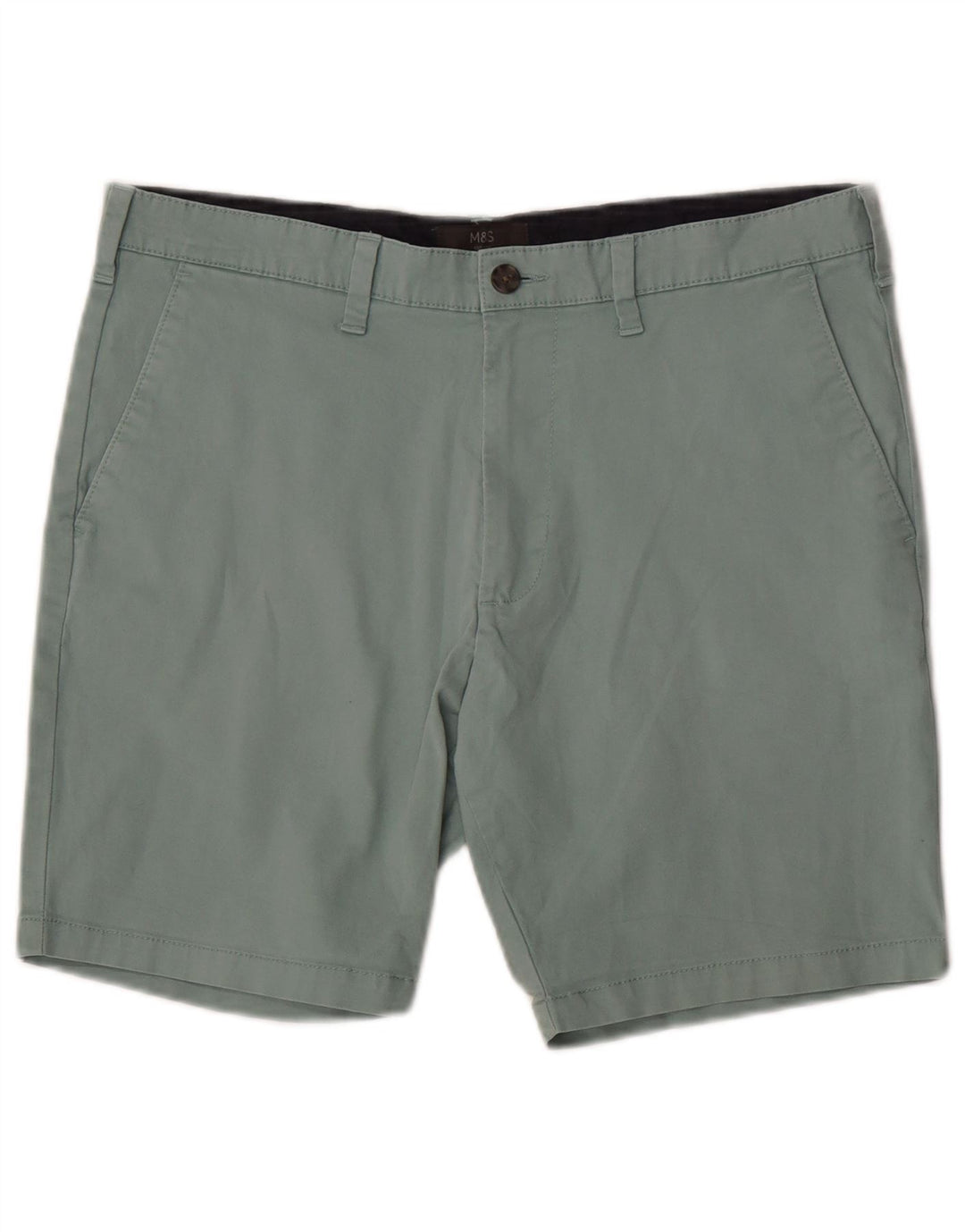 Shorts chino masculino Marks & Spencer W34 grande algodão verde
