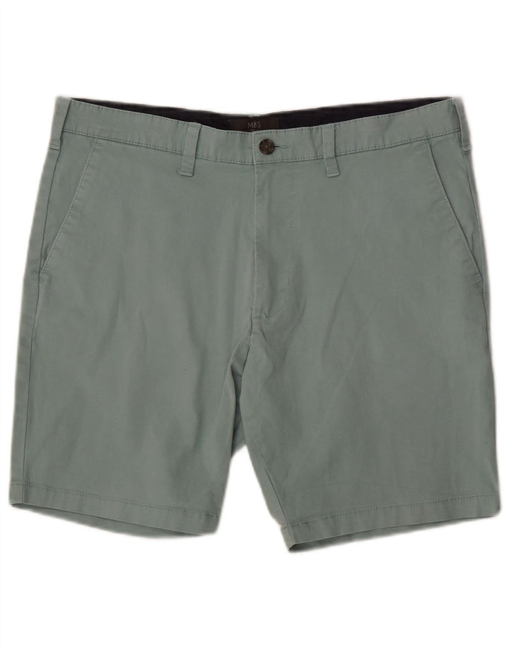 Shorts chino masculino Marks & Spencer W34 grande algodão verde