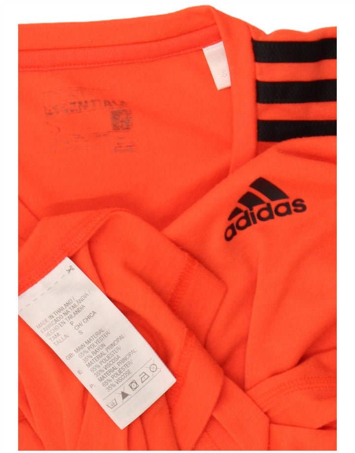 Adidas Mens Climalite Camiseta Top Pequeno Laranja Poliéster