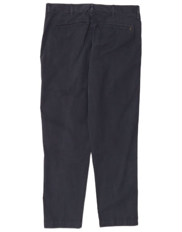 Calça chino masculina Dondup cônica W32 L28 algodão azul marinho