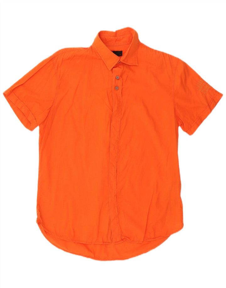 Camisa masculina de manga curta DIESEL algodão laranja médio
