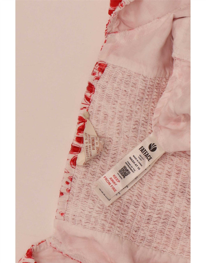 Macacão feminino Fat Face UK 12 Lyocell floral vermelho médio