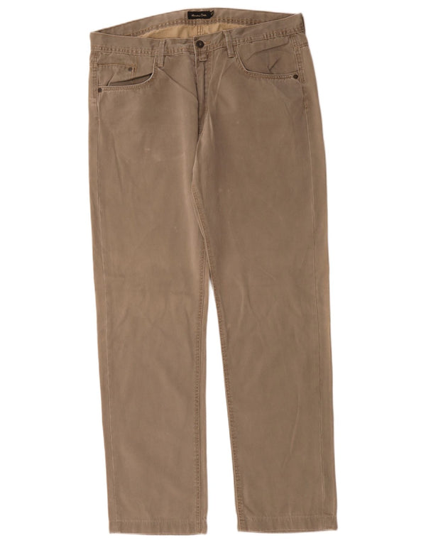 Calça masculina reta casual Massimo Dutti EU 46 XL W36 L32 algodão cinza