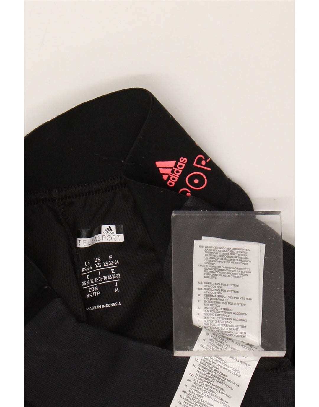 ADIDAS Womens Stella Graphic Tracksuit Calças Joggers UK 4/6 XS Preto