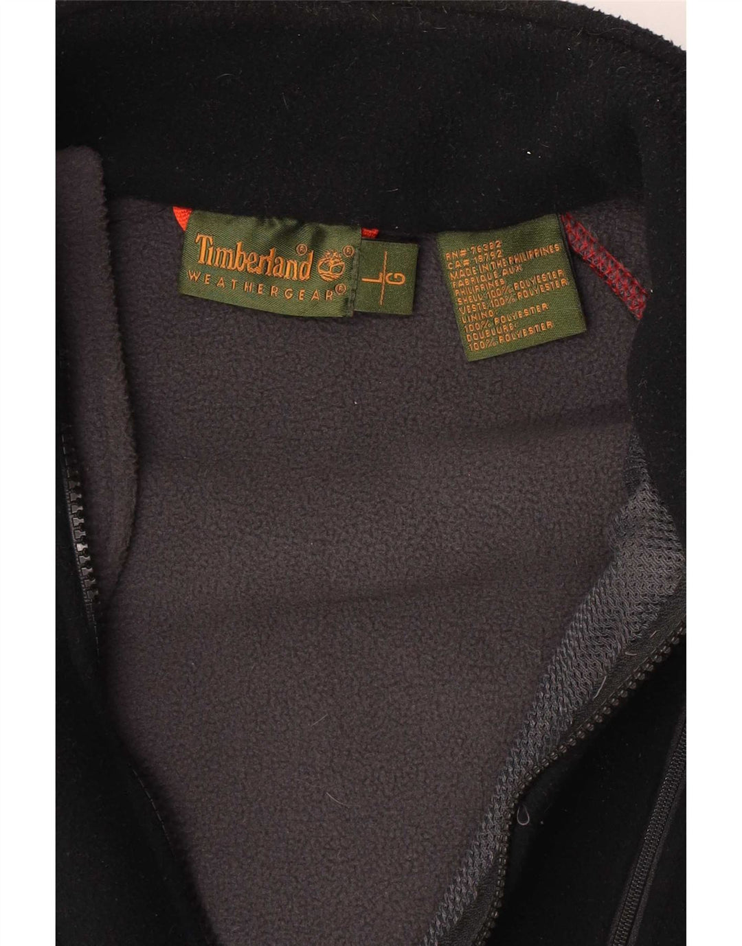 Jaqueta de lã masculina Timberland UK 40 grande poliéster preto