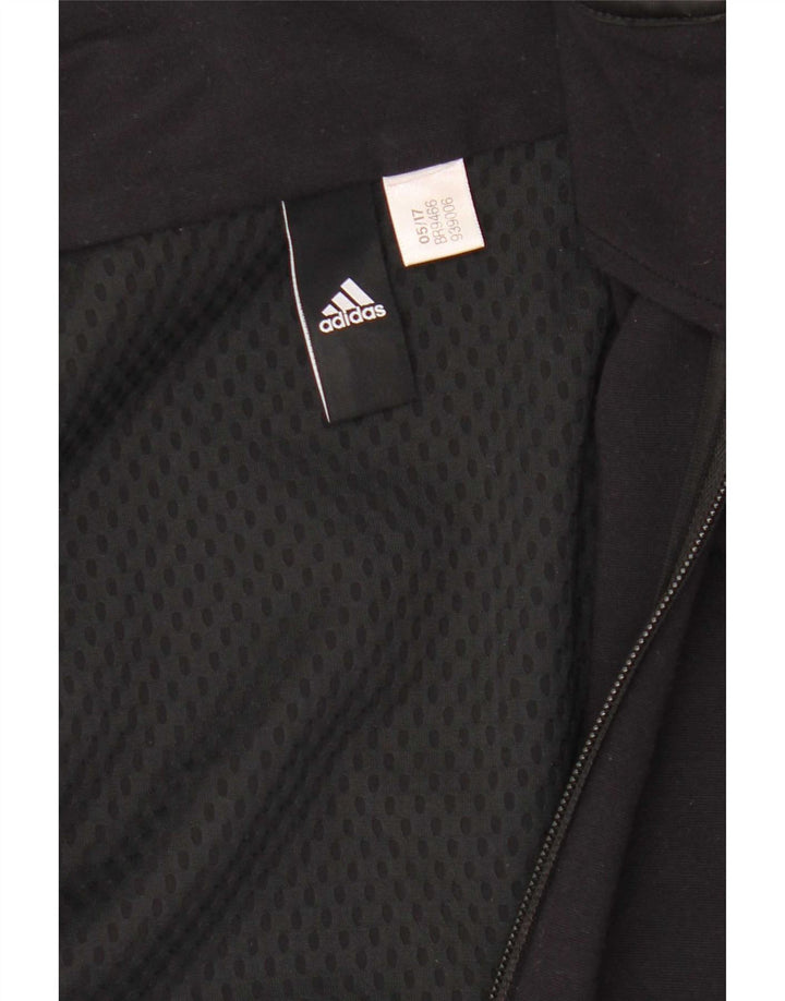 Adidas Womens Tracksuit Top Jacket UK 14 Médio Preto