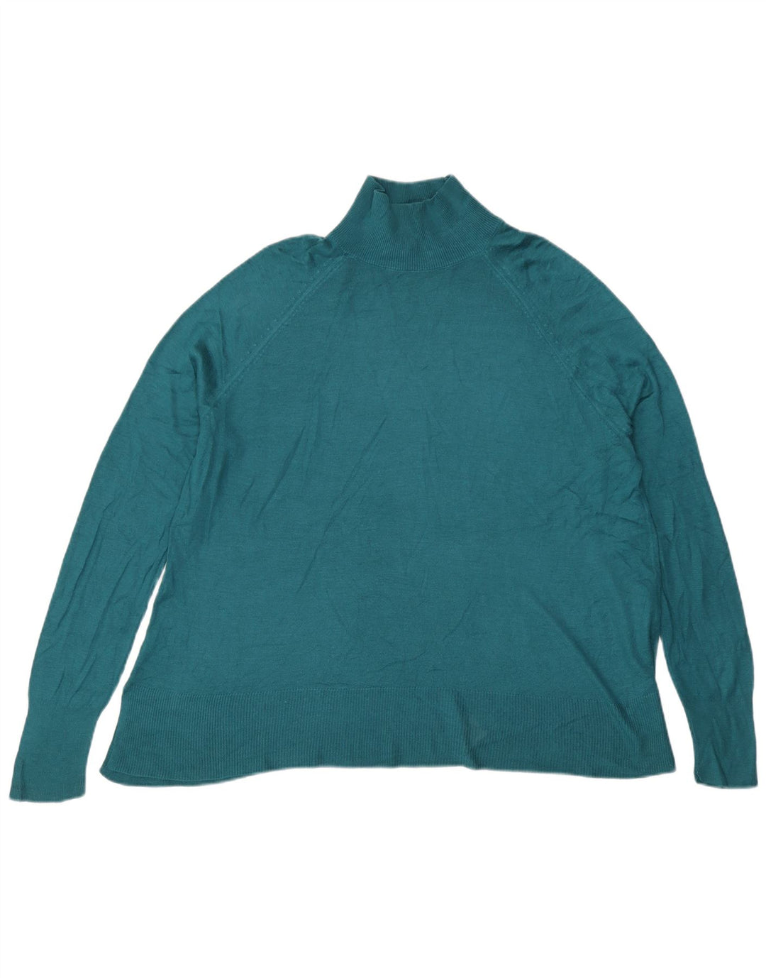 Suéter feminino Zara com gola tartaruga Reino Unido 14 viscose verde médio