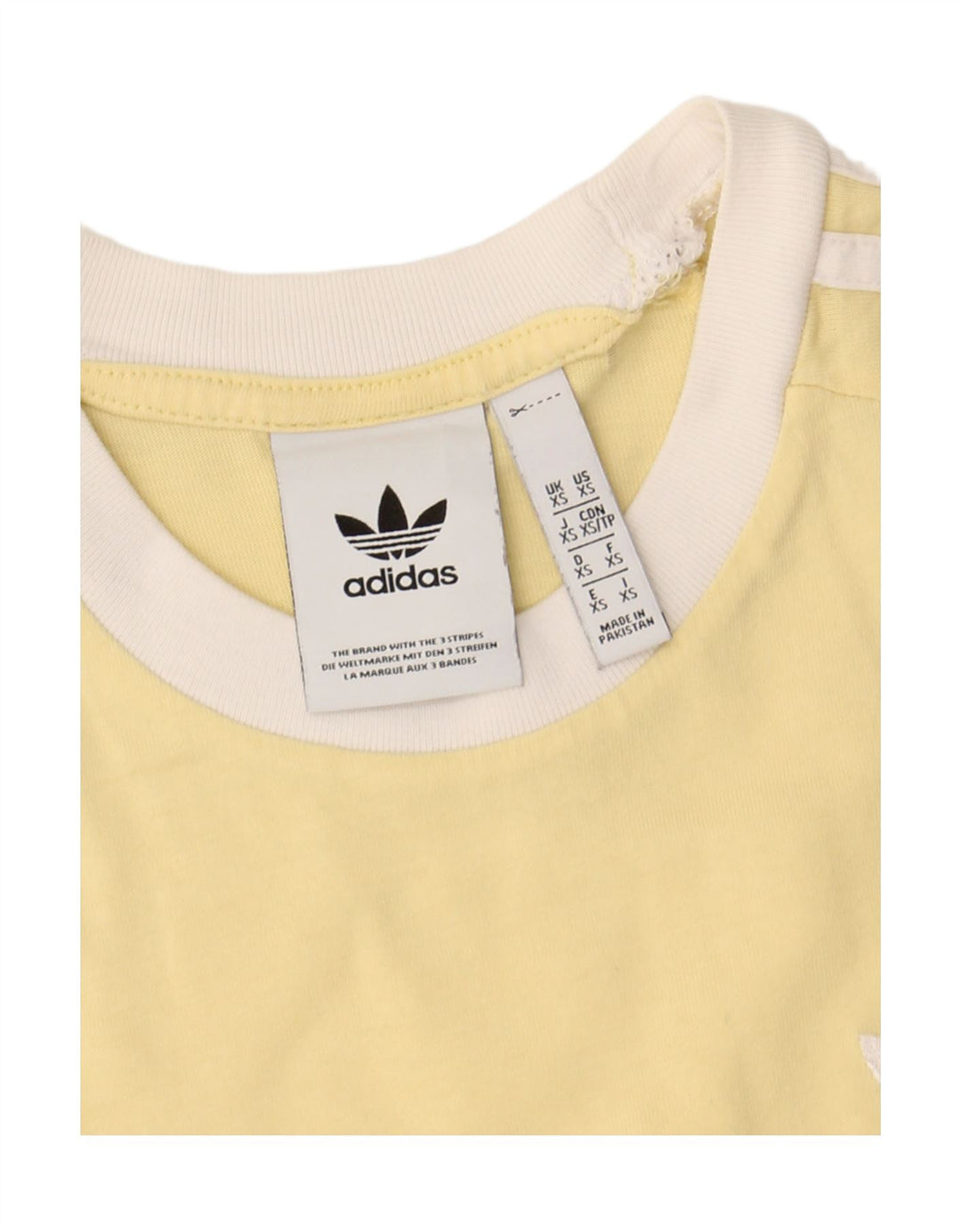 ADIDAS Mens T-Shirt Top XS Amarelo Algodão