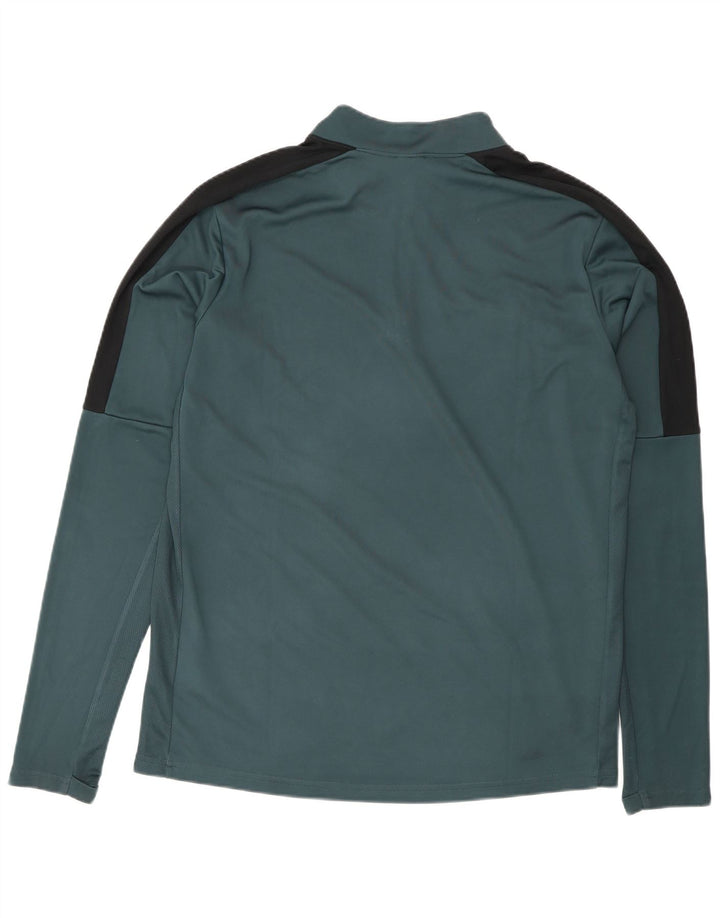 Nike Mens Dri Fit Zip Neck Top Manga Longa Médio Verde Poliéster Esportes