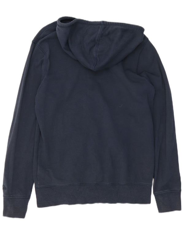 Suéter masculino Diadora com capuz e zíper gráfico grande algodão azul marinho