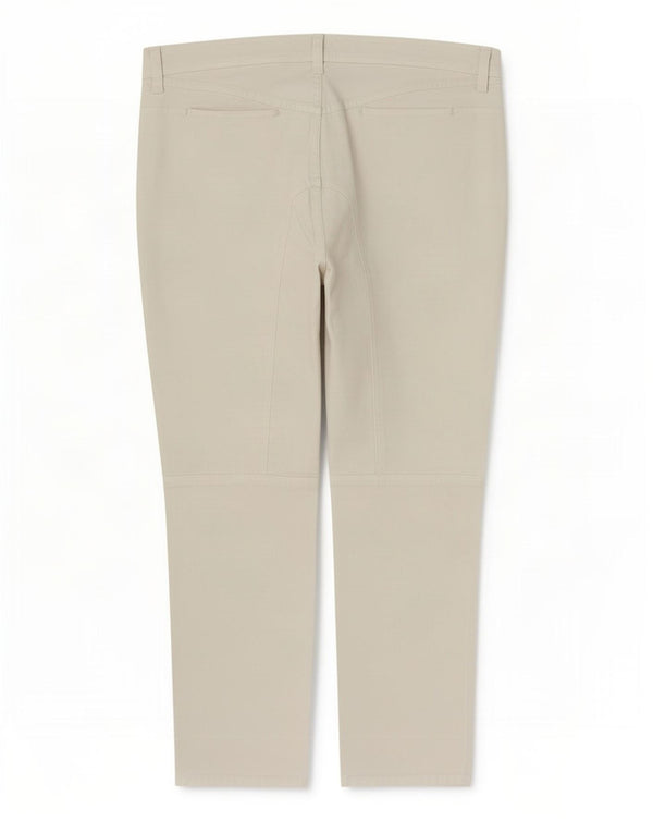 Calça feminina Armani Slim Cropped UK 18 XL W36 L25 algodão branco