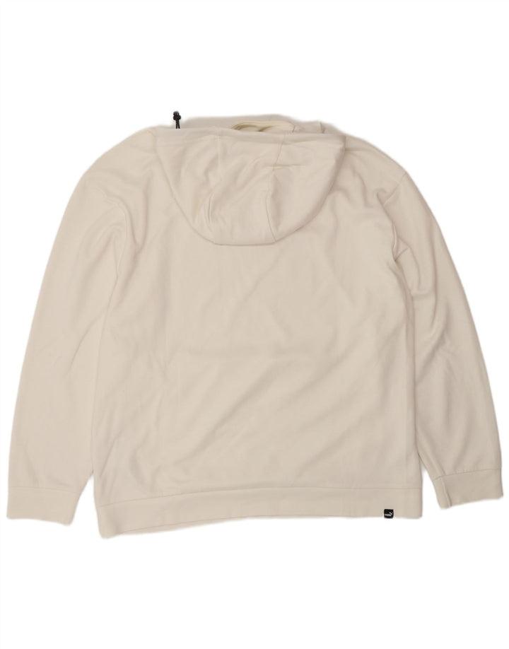 Puma Mens Hoodie Jumper Grande Algodão Branco