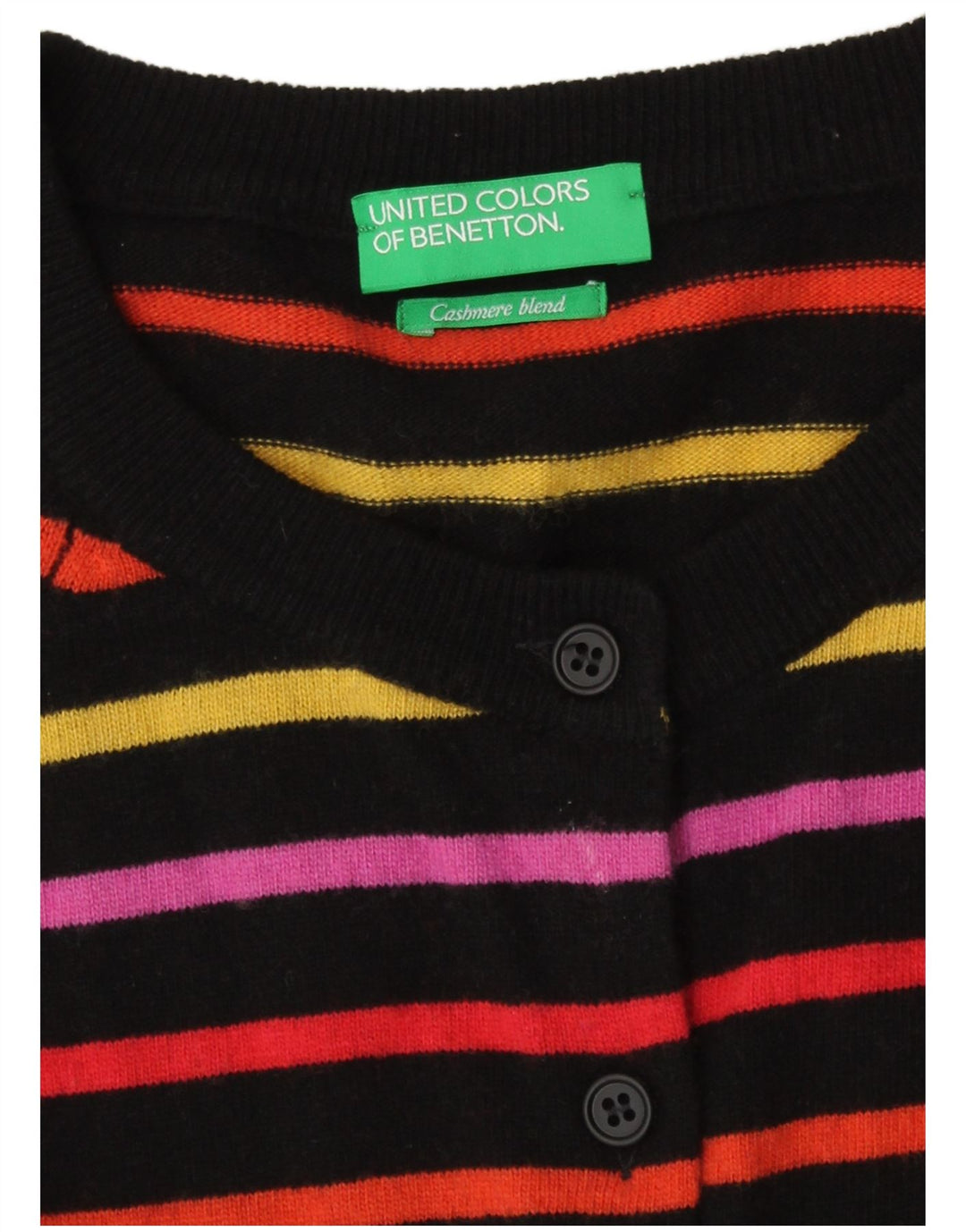 Suéter cardigã feminino Benetton UK 14 médio listrado multicolorido