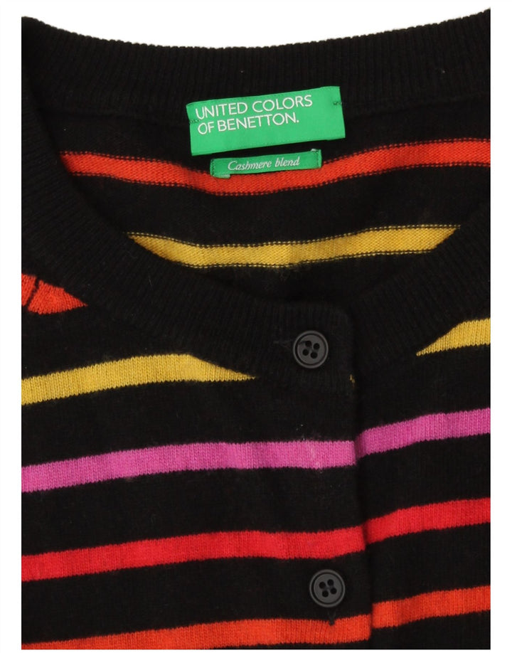 Suéter cardigã feminino Benetton UK 14 médio listrado multicolorido