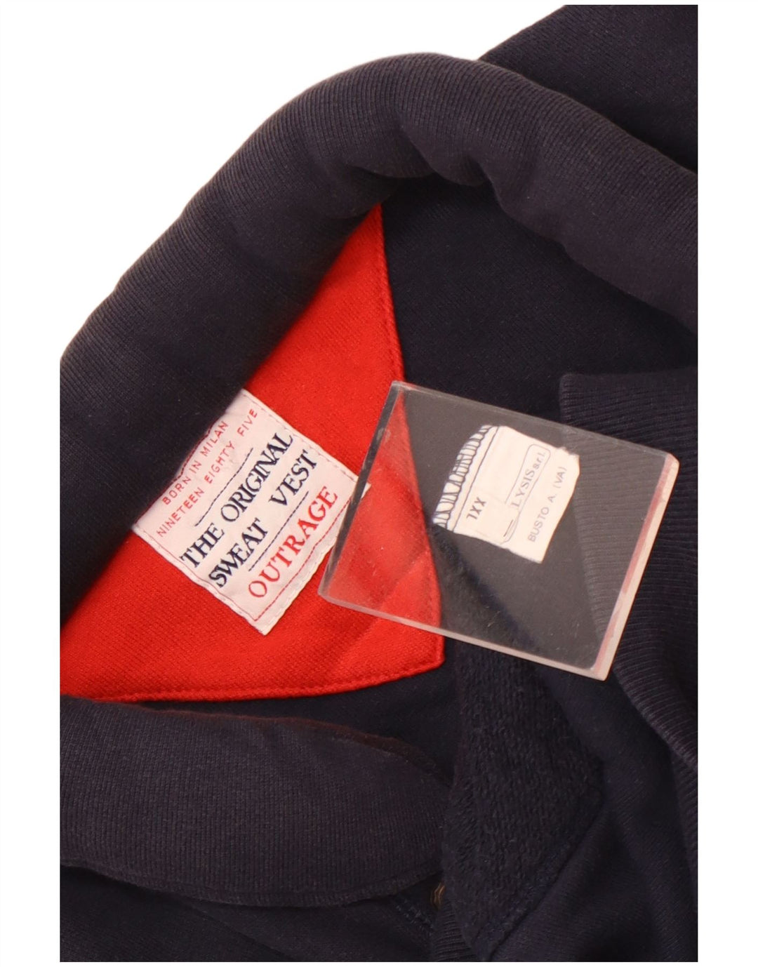 Outrage masculino sem mangas agasalho jaqueta 2XL algodão azul marinho