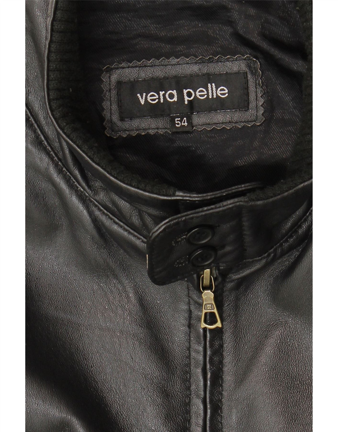 Jaqueta de couro masculina vintage IT 54 2XL couro preto