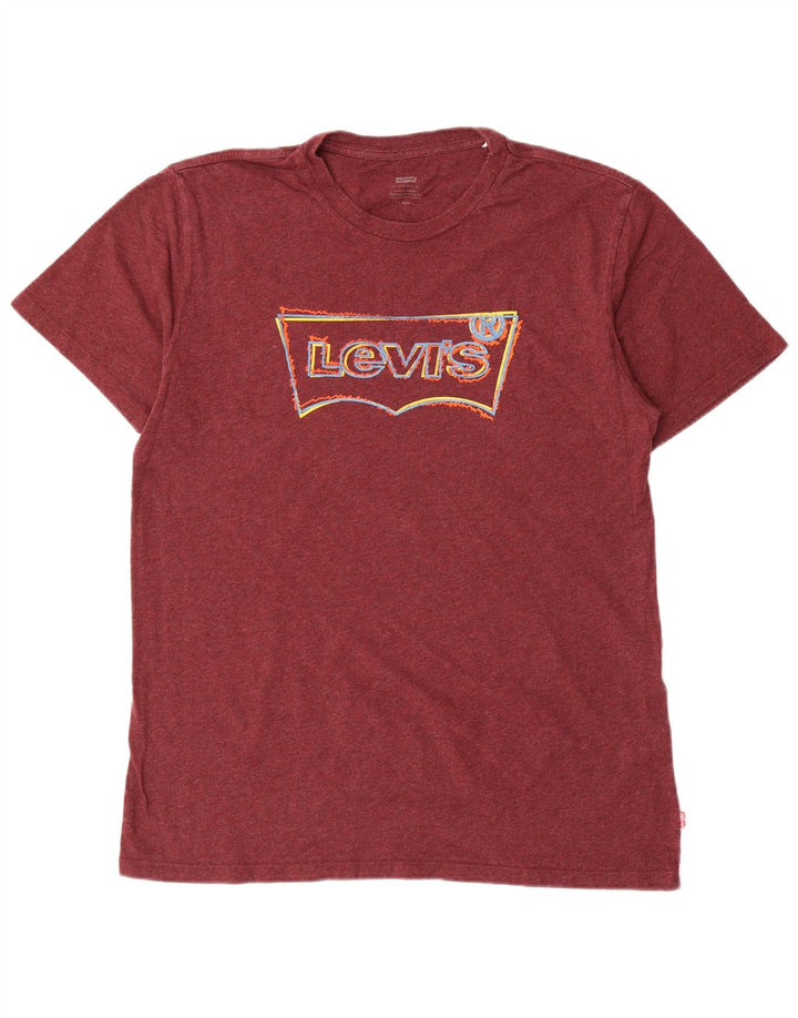Camiseta gráfica masculina Levi's Top grande marrom manchado