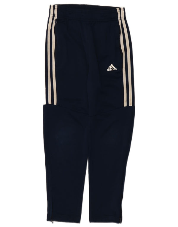 Calças de treino Adidas meninos 7-8 anos azul marinho poliéster