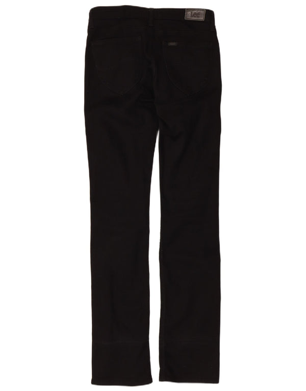 Lee Womens Marlin Slim Straight Jeans W30 L35 Algodão Preto