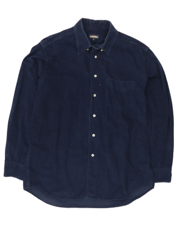 Camisa masculina de veludo Carrera XL azul marinho algodão