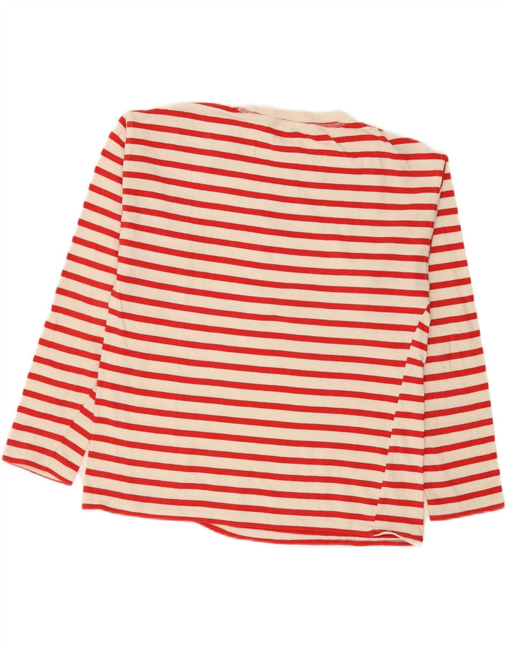 Top feminino Zara manga comprida UK 14 médio off white listrado