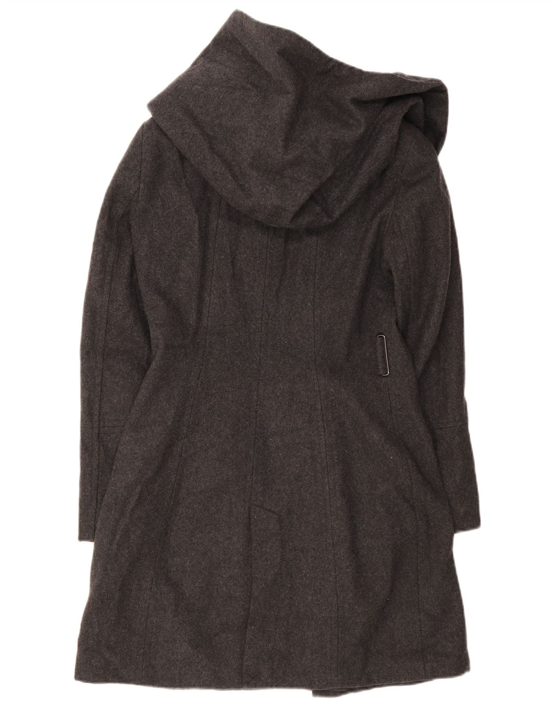 Sobretudo feminino Zara com capuz UK 10 pequeno lã preta