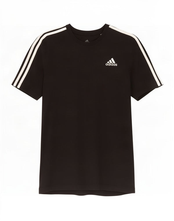 Adidas Mens Camiseta Top Médio Algodão Preto