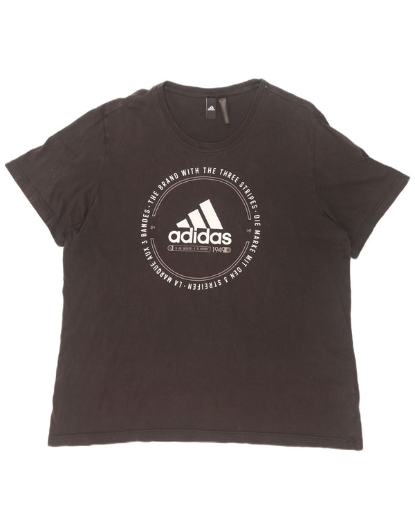 Adidas Mens Graphic T-Shirt Top XL Algodão Preto
