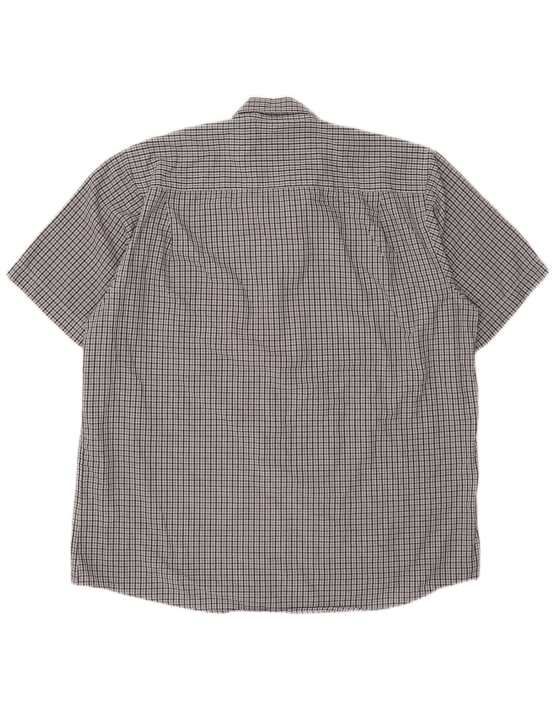 Camisa masculina Pierre Cardin de manga curta regular fit 3XL cinza xadrez poliéster